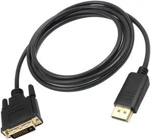 1.8M DP to DVI Adapter DisplayPort Display Port to DVI Cable Adapter Converter Male to Male Video Cable 1080P for Monitor Projector Displays Black