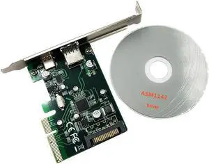 PCI-E to USB3.1(Type A + Type C)PCI Express Expansion Card USB3.1 Hub Controller Adapter Superspeed 10Gbps Internal 15Pin Power Connector with Asmedia Chipset