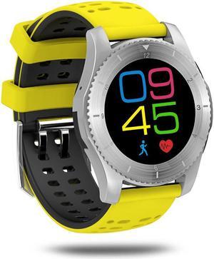 KKtick No.1 GS8 Smartwatch Bluetooth 4.0 SIM card Call Message Heart Rate Monitor For IOS Android (Yellow)