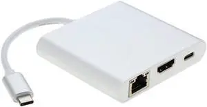 Aluminum 5Gbps USB 3.1 Type C to USB 3.0 Type-C HDMI Hub with RJ45 Gigabit Ethernet HD Video Adapter Converter for Macbook 12" USB-C Devices