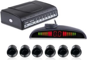 Car Alarm LED Display with 6 Parking Sensors Car Reverse Backup Radar System Voice Sound Warning Alarm System