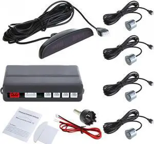 Auto Parktronic LED Display Reverse Backup Car Parking Radar Monitor Detector System with 4 Car Parking Sensors - Gray