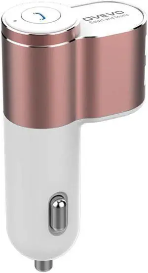 OVEVO Q10 Car Charger Bluetooth Earphone 2 Port USB Auto Charger Fast Charge Support Two Bluetooth Devices For Xiaomi Phone MI5 - Black