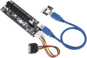 USB 3.0 PCI-E PCI Express 1x to 16x Extender Riser Board Card Adapter with SATA Power Cable & USB Cable
