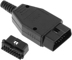OBD-II DIY 16Pin Male Extension Opening Cable Car Diagnostic Interface Connector PLug with SR Shell and Screw