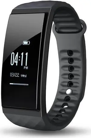 Cubot S1 Smart Wristband Band Bluetooth Heart Rate Monitor Air Pressure Fitness Tracker IP67 Water for iOS Android (Black)