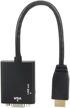 1080P HDMI Male to VGA Female Cable Video Converter Adapter HD Conversion Cable with Audio Output