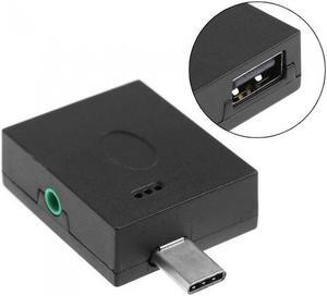 USB 3.1 Type-C Male To 3.5mm Digital Audio USB 2.0 Female OTG Converter Adapter - Black