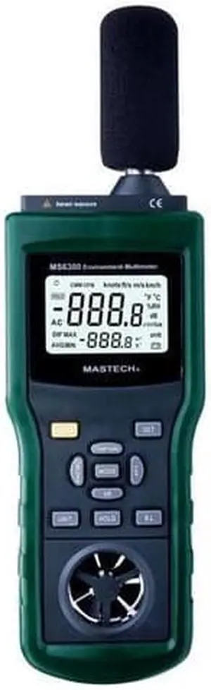 MASTECH MS6300 Autoranging Multi-functional Environment Tester Temperature Humidity Light Sould Air Flow Meter Anemometer