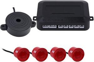 Parking Sensor Car Auto Parktronic With 4 Sensors Reverse Backup Car Parking Radar Monitor Detector System Backlight Display - Red