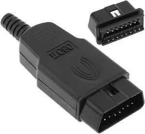 OBD-II DIY 16Pin Male Extension Opening Cable Car Diagnostic Interface Connector PLug with SR Shell and Screw