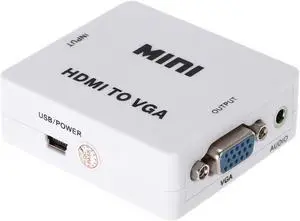 Mini HDMI to VGA Converter HD Video Audio 1080p with Audio HDMI Devices to VGA for Monitor Projector