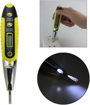 Multifunctional Digital Display Test Pencil Anti-fingerprint Voltage Probe Blue Screen Test Pen with LED Lighting 220V