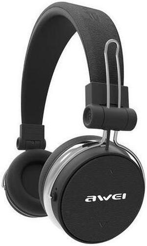 AWEI A700BL Bluetooth Headphones Wireless Stereo Super Deep Wireless Headset Subwoofer With Touch Button PU Earmuffs Headband (Black)
