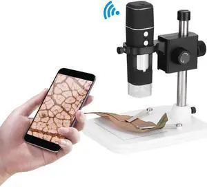500X Wireless Wi-Fi Digital Zoom Handheld Microscope 1.0MP Camera 8-LED Light Magnifying Glass Magnifier for iOS/Android Phone Tablet