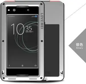 Love Mei Shockproof Waterproof Metal Aluminum Case For  SONY Xperia XA1 - Silver