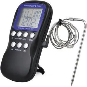 Digital Food Probe Oven Thermometer Timer Temperature Sensor Cooking Baking