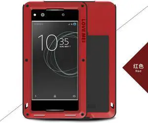 Love Mei Shockproof Waterproof Metal Aluminum Case For  SONY Xperia XA1 - Red