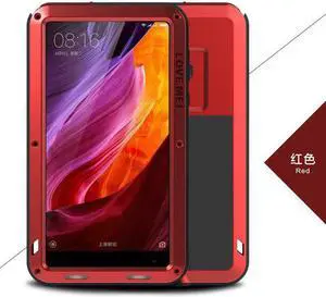 Love Mei Shockproof Waterproof Metal Aluminum Case For Xiomi Mix - Red