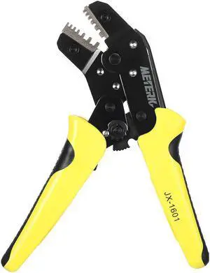 Meterk Professional Wire Crimper Engineering Ratchet Terminal Crimping Pliers JX-1601-06 0.25-6.0mm2 Insulated Terminals Or Color Code Nests AWG24-14
