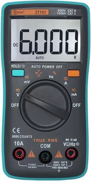 BSIDE Digital Multimeter ZT101 6000 counts Backlight AC/DC Ammeter Voltmeter Ohm Portable Meter Voltage Meter