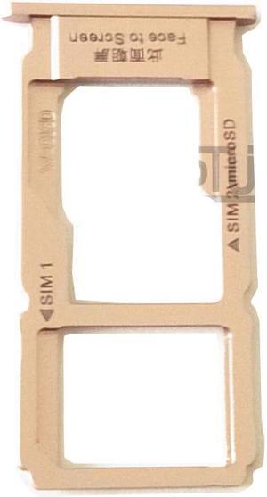 SIM Card Tray Micro SD Card Holder Slot Adapter Replacement Repair Parts for OPPO R11 (Gold)
