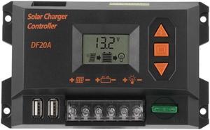 PWM Control 20A 12V/24V Solar Charger Controller Graphical Black Color LCD Display Panel Battery Regulator