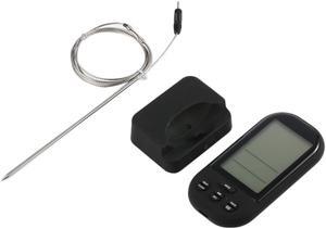 Multi-function Black Wireless Digital Kitchen Timer Cooking BBQ Meat Food Thermometer with Temperature Probe and Long Range