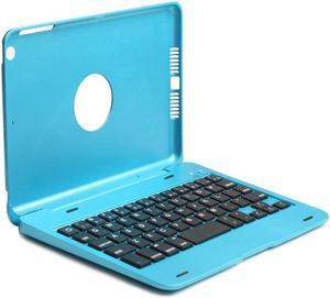 Ultra Thin Slim Folio Clamshell Lightweight Bluetooth Keyboard Stand Leather Case For iPad Mini iPad Mini 2 - Blue