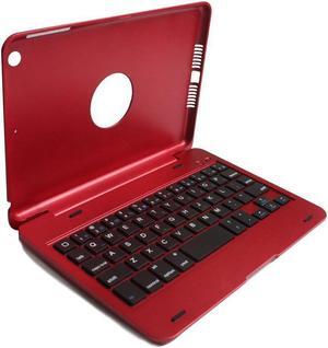 Ultra Thin Slim Folio Clamshell Lightweight Bluetooth Keyboard Stand Leather Case For iPad Mini iPad Mini 2 - Red