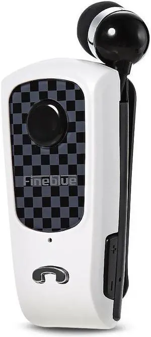 Fineblue F PLUS Wireless Clip-on Bluetooth V4.0 / V4.1 Headset Headphone Hands-free Supports for IOS and Android System - White