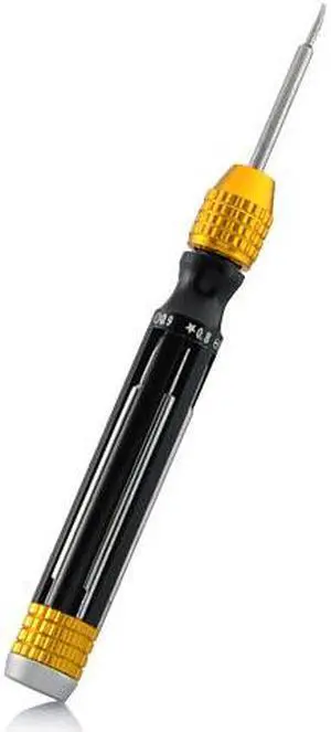 6 in 1 Multinational Precise Screwdriver Set - Sizes Phillips 1.5/1.2 Flat Head-Style 1.5/1.2 Dot 0.9 Pentagram 0.8 For iPhone, iPad, Blackberry, HTC - Black