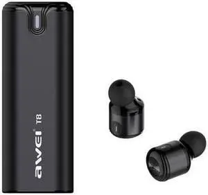 AWEI T8 New Arrival TWS Wireless Bluetooth Earphone V4.2 Handfree Sport Meeting In Ear Earphone Earbuds with Microphone (Black)