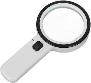 90mm Magnifying Glass Loupe Magnifier With LED Lights Ultraviolet Money Detector Lamp Antique For The Elderly Reading Tool
