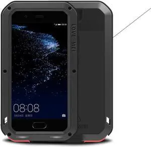 Love Mei Shockproof Waterproof Metal Aluminum Case For Huawei P10 Plus - Black