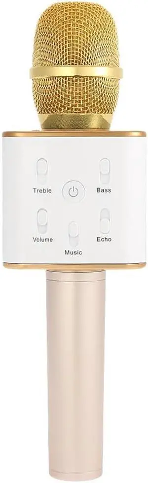 TUXUN Q7 Mini Wireless Karaoke Player Condenser Microphone Handheld Portable with Mic Dual Speakers Singing Record for Smart Phones Computer