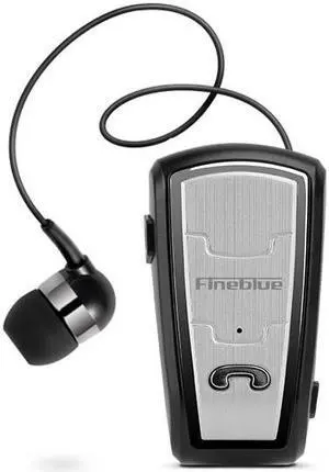 FineBlue FQ208 Clip-on Bluetooth Headset Anti-lost Retractable Wireless Earphone Clip Handsfree Headphone With Micr - Black