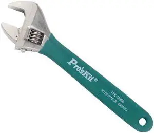 Pro'skit 1PK-H028 Adjustable Wrench - 8" Universal Nut Spanner Key Hand Tools Carbon Steel Multifunctional Wrench