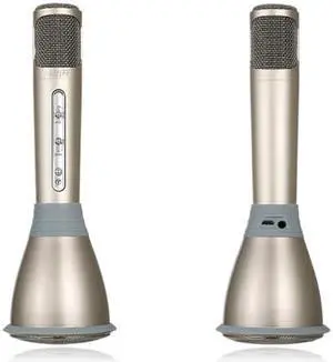 TUXIN K068 Mini Karaoke Player Wireless Condenser Microphone with Mic Speaker KTV Singing Record for Smart Phones Computer Gloden - Gold
