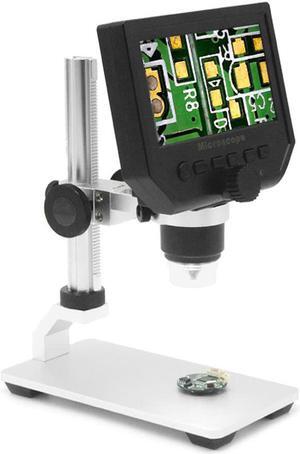 600X 4.3" LCD Display 3.6MP Electronic Digital Video Microscope Portable LED Magnifier for Mobile Phone Maintenance QC/Industrial/Collection Inspection with Metal Stand Built-in Rechargeable Lith