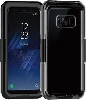 IP-68 Waterproof Heavy Duty Hybrid Swimming Dive Case Cover For Samsung Galaxy S8 Water/Snow/Shock /Dirt Proof Phone Bag - Black
