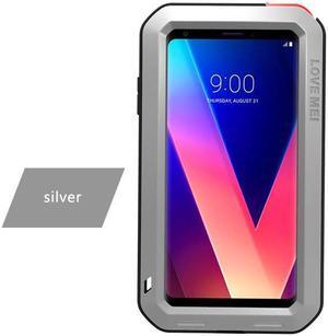 LOVE MEI Life Water Resistant Shockproof Metal Dual Layer Protective Case+Tempered Glass For LG V30 Cover(Black)