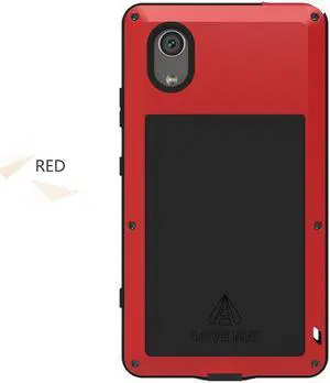 LOVE MEI Metal Aluminum Case For Sony Xperia XA1 Plus Heavy Duty Armor Outdoor Sports Shockproof Waterproof Powerful Phone Case (Red)