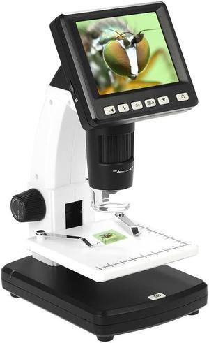 Professional Portable Stand Alone Desktop 3.5" LCD Digital Microscope 10-300X up to 1200x Magnification 5M Resolution and Measurement Storage Card