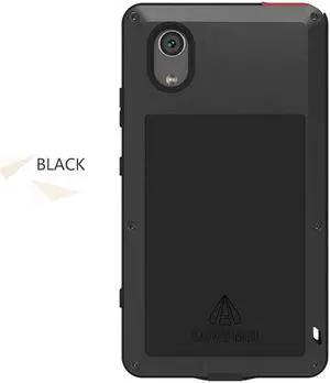 LOVE MEI Metal Aluminum Case For Sony Xperia XA1 Plus Heavy Duty Armor Outdoor Sports Shockproof Waterproof Powerful Phone Case (Black)