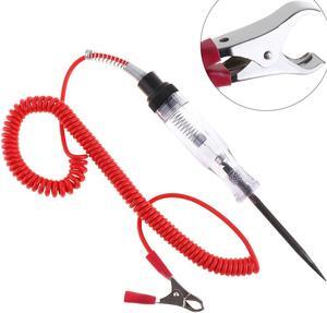 6V-24V Long Pen-type Electric Pen Voltage Circuit Tester with Probe And Spring Wire Light Bulb Automobile Maintenance Tools for Cars