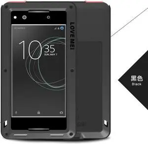 Love Mei Shockproof Waterproof Metal Aluminum Case For  SONY Xperia XA1 - Black