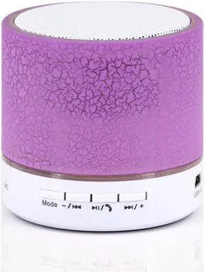 A9 Portable Mini Flashing LED Bluetooth Speakers Wireless Small Music Audio TF USB FM Stereo Sound For Phone with Mic - Purple