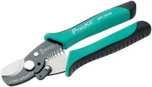 Pro'skit SR-363B 2-in-1 Wire Strippers Combo Coaxial Cable Wire Cutters Cutting Pliers SK5 High Carbon Steel Made 168mm