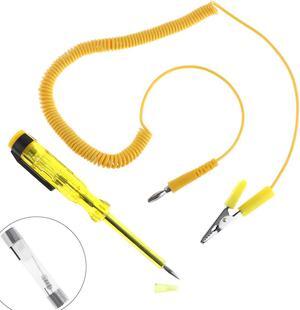 6V-24V Long Pen-type Test Pencil Voltage Circuit Tester Car Test VoltMet with Probe And Spring Wire Light Bulb Automobile Maintenance Tools for Cars